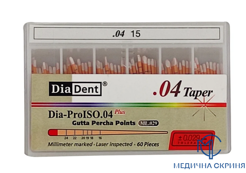 Dia-ProISO .04 Gutta-Percha Points (0.04 taper) Diadent (South Korea) №15